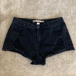 Black Ripped Shorts